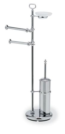 Stil Haus Elite, стойка: мыльница + полотенцедерж. + бумагодержатель + ёрш металлический, цвет хром, артикул EL21(08)