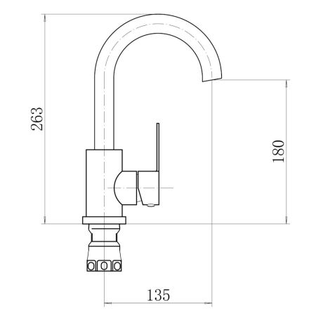 Смеситель для кухни FASHUN A54001N-1, сатин