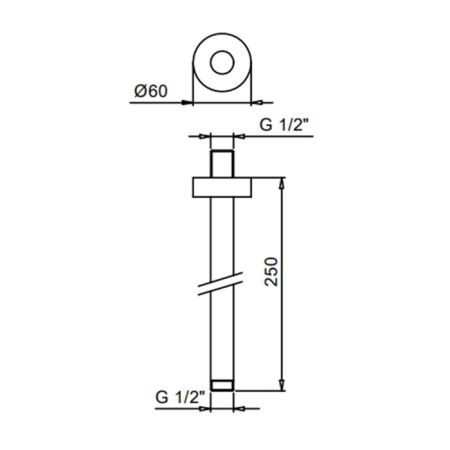 Fantini  Nostromo Кронштейн для душевой лейки 25 см, цвет: Золото плюс, артикул 86 01 9236