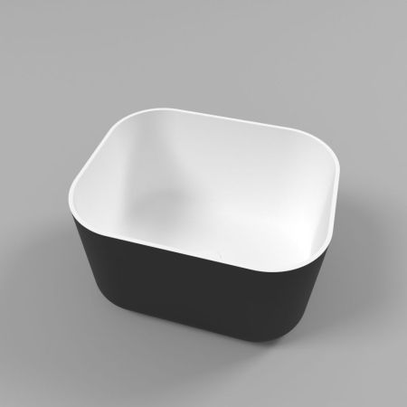 Умывальник WHITECROSS Lazurit 50x40 (черный/белый мат) иск. камень, артикул 0713.050040.20100