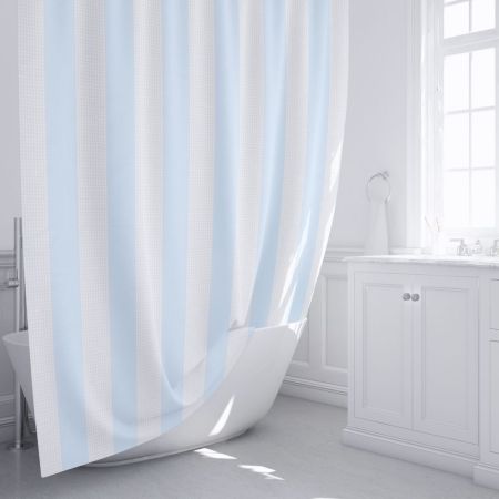 Штора для ванной комнаты FIXSEN VAFEL FX-5020C, белый/голубой, артикул FX-5020C