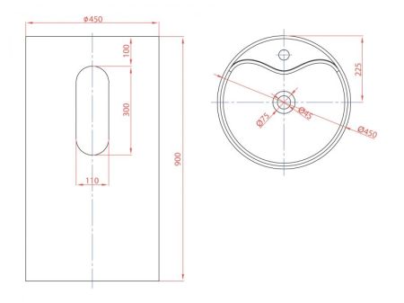 Раковина Montebianco Pisa Rubinetto 45 11234 Белая