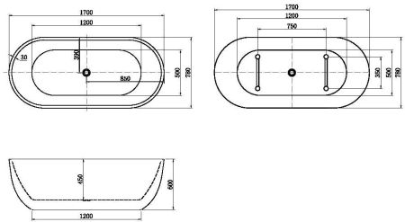Акриловая ванна Aquanet Delight 170x78, артикул 00208600