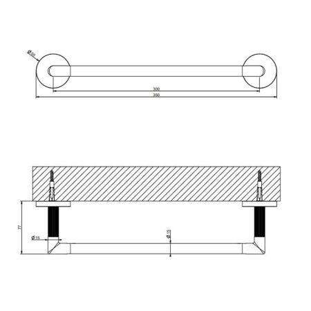 Gessi Ingranaggio Полотенцедержатель 30 см , цвет Black Metal Brushed PVD, артикул 63897#707