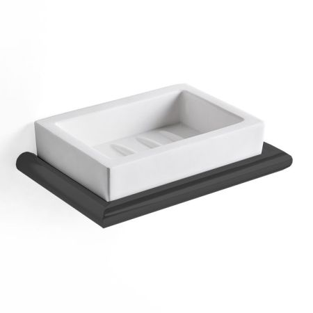 3SC Guy Мыльница подвесная, композит Solid Surface, цвет: белый матовый/черный матовый, артикул GU01NO