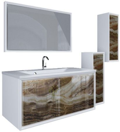 Шкаф пенал Marka One Seattle 30П L Black stone, артикул У73220