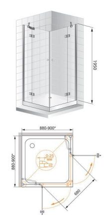 Душевой уголок CEZARES VERONA A-2, артикул VERONA-W-A-2-100-C-Cr
