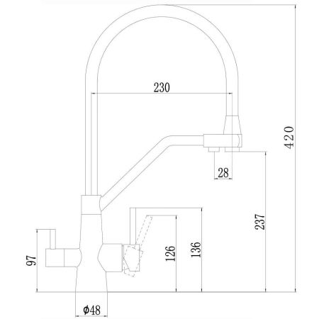 Смеситель для кухни с подключением к фильтру Fmark FS0662-S, песочный