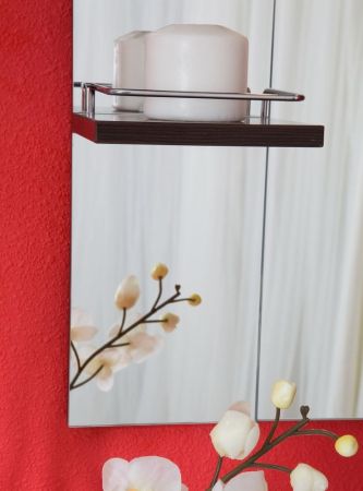 Зеркало со шкафом Бриклаер БАЛИ 90 см правое, венге/белый, артикул 4627125411861