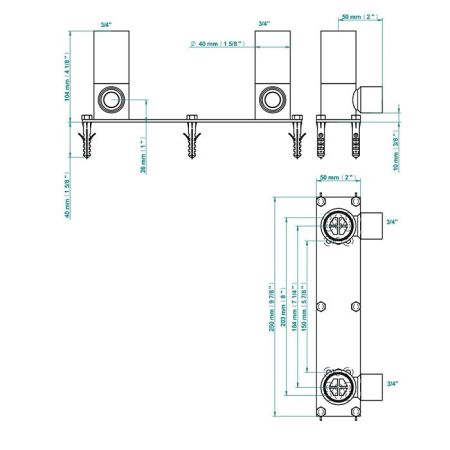 THG General items Встраиваемая часть напольного смесителя для ванны, артикул G00-A00-13800A