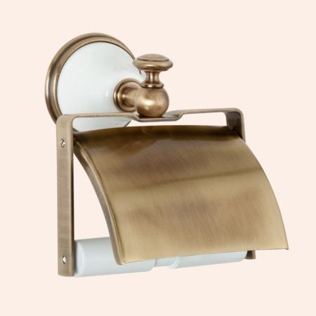 TW Harmony 219, держатель для т/б с крышкой, цвет держателя:  белый/бронза, артикул TWHA219bi/br