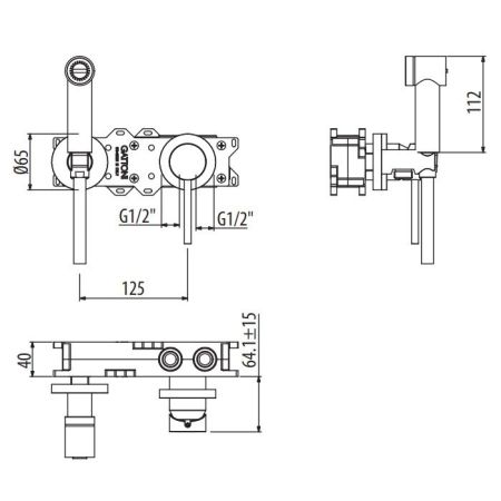 GATTONI CIRCLE TWO Гигиенический душ, с внутренней частью Gbox SC070, цвет BIANCO OPACO, артикул 9111/91BO