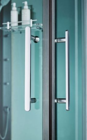 Душевая кабина SSWW BU620 120х120 с баней профиль Голубой сапфир матовый задняя стенка зеркальная