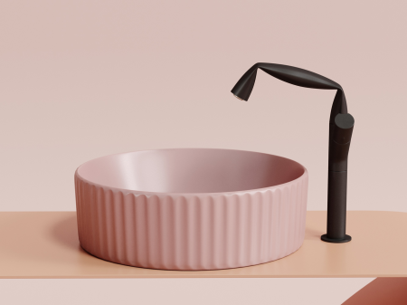 Умывальник чаша накладная круглая (цвет Розовый Матовый) Элемент (Element) 360x360x115мм, артикул CN6057MP