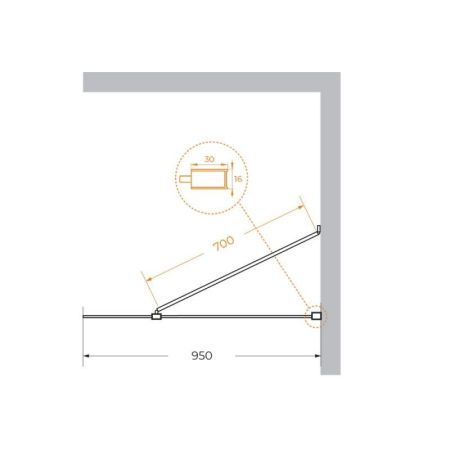 Душевая перегородка CEZARES LIBERTA-L-1-TB, артикул LIBERTA-L-1-TB-125-C-NERO