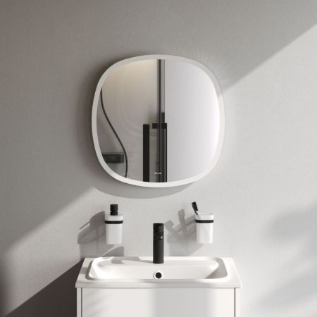 M8FMOX0551WGS Зеркало универсальное с контурной LED-подсветкой, ИК- сенсором, квадрат, 55 см, артикул M8FMOX0551WGS