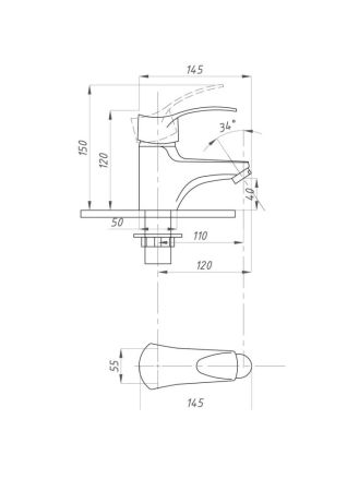 Смеситель для раковины ПСМ-ПРОФСАН PSM-740-023 ПЛЮС тип См-УмОЦБА, артикул PSM-740-023