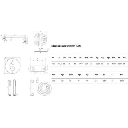 Система для душа скрытого монтажа EXCELLENT Frost AREX.4400CR (хром), артикул AREX.4400CR