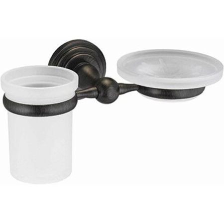 Стакан для зубных щеток с мыльницей WasserKRAFT Isar K-7326 Темная бронза, артикул K-7326