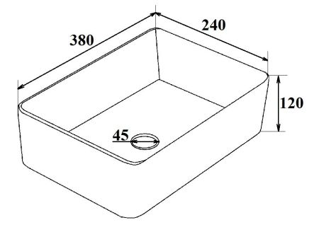 Умывальник Runo мебельный 38*24 прямоугольный мини DUO (00-00001356), артикул 00-00001356