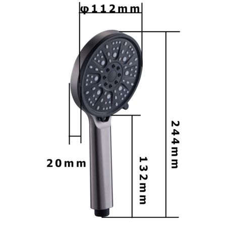 Лейка для душа FASHUN A019-17, графит/серый