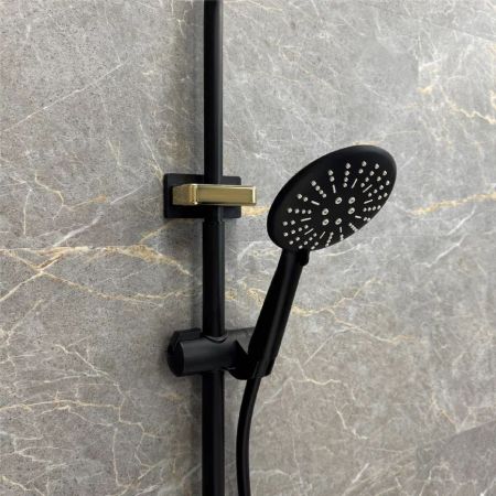 Душевая система Fixsen LINE FX-9200B, черная+золото, артикул FX-9200B