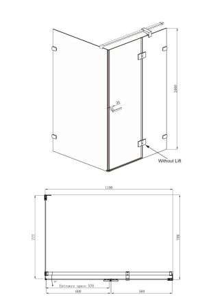 Душевой уголок Ambassador Abner 10011104R-ST7, прямоугольный, угловой трап, 120х90, артикул 10011104R-ST7