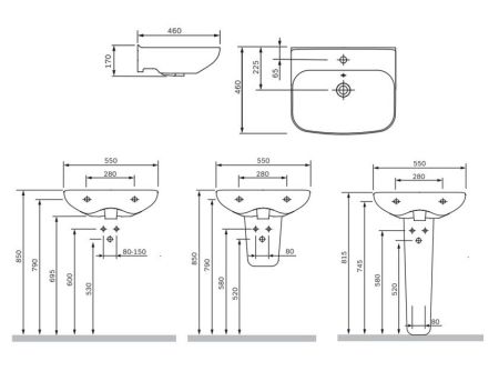 C804221WH Like раковина 55см