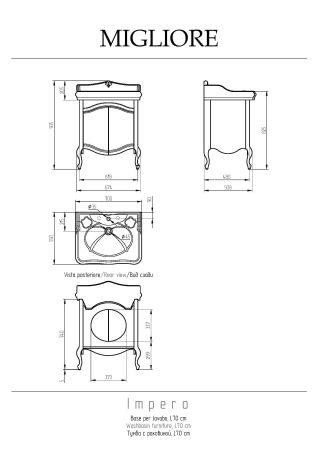 IMPERO База L68xH74xP51 см. для раковины 70 см, 2 двери, цвет: AVORIO, артикул 25973