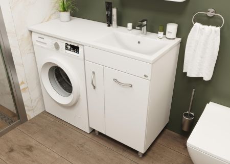 Тумба Onika Нави 60 напольная, под стиральную машину, белая (ум.Onika 120), артикул 106021