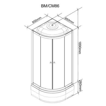 Кабина BM86  душевая PARLY
