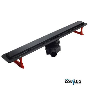 Душевой лоток, Pestan, Confluo Frameless Line Black Glass, ширина, мм-120, длина, мм-450, высота, мм-100, монтаж-в пол, пропускная способность, л/сек-0,8, выход Ø50 мм, поворот базы 360°, система отвода вторичного конденсата, сифон-есть, материал сифона-п