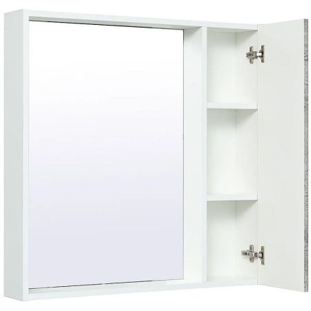 Зеркало со шкафом Runo Манхэттен 65 4620750028947 Белое Серый бетон