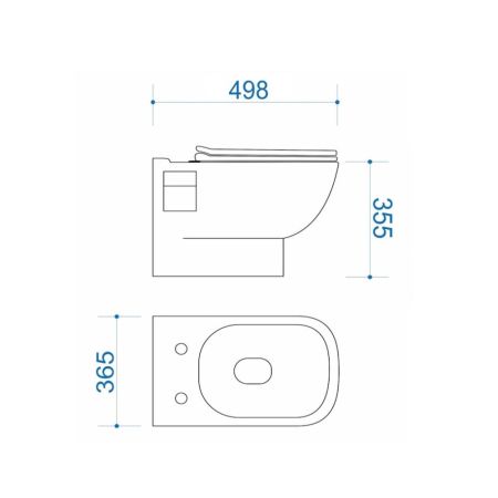 Унитаз подвесной Maretti Ritta безободковый с микролифтом, RI10PBM53-844, белый, артикул RI10PBM53-844