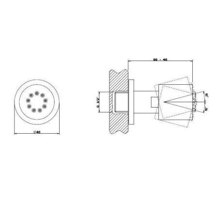 Gessi Body Jets Поворотная боковая форсунка, цвет: хром, артикул 13375#031