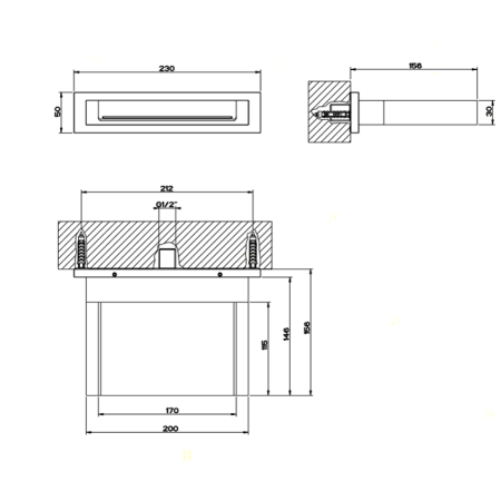 Gessi Rettangolo Каскадный излив для душа настенный, для монтажа с удаленным управлением (не входит в комплект), цвет: хром