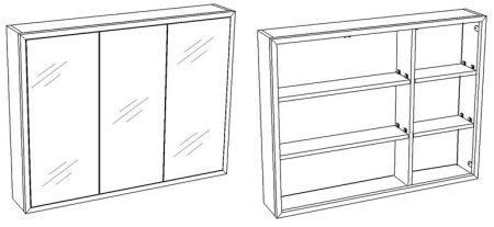 Зеркало-шкаф "Айрон 90", черный/антик, артикул SD-00000282