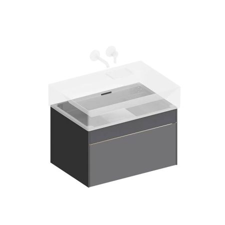 Тумба LOGICA подвесная 2 ящика 70 см, стальной серый