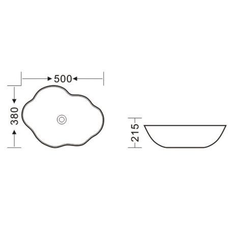 Раковина-чаша Bronze de Luxe 50 1395 Черная с золотым ободом