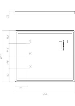 Зеркало VIGO Geometry Media z.GEO.60.Media, 60 см, артикул z.GEO.60.Media