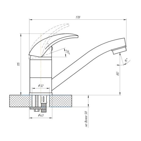Смеситель для кухни Сантаком stONIX 1104, хром