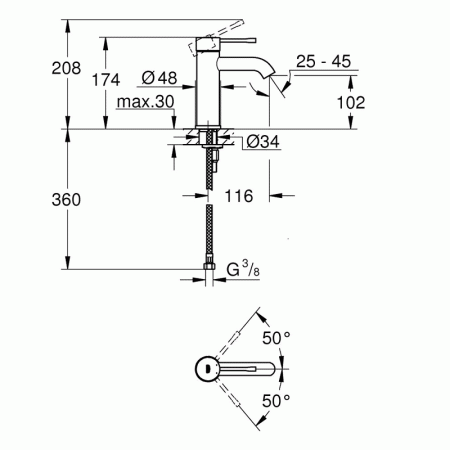 Смеситель для раковины Essence New 24172KF1, артикул 24172KF1