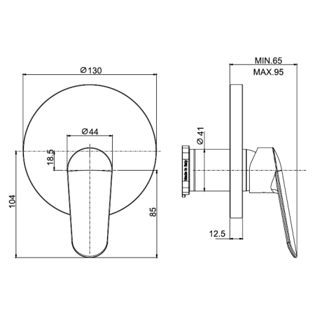 Fima Carlo Frattini Spot Смеситель для душа, встраиваемый, цвет: чёрный матовый, артикул F3009E1NS
