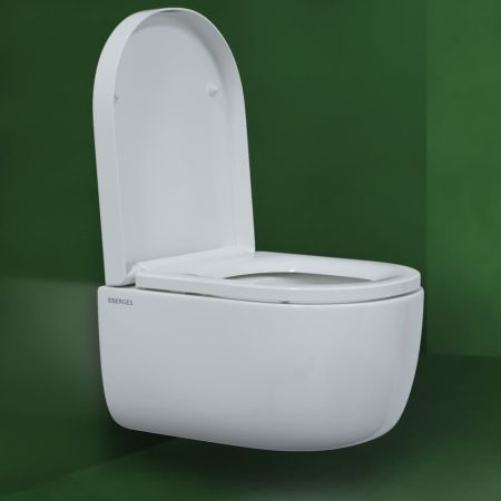 Унитаз BERGES подвесной EGO Rimless 49см, сиденье дюропласт Toma SO, микролифт, быстросъем, артикул 082122