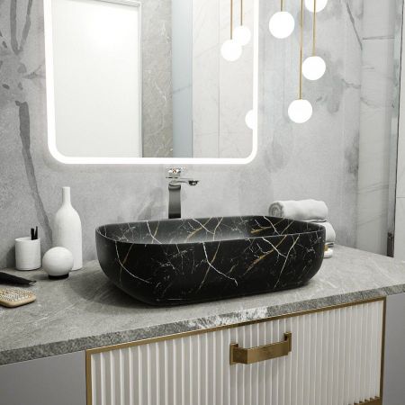 Раковина чаша Maretti FL13NS66-560MR, черный мрамор, артикул FL13NS66-560MR