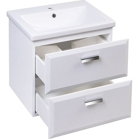 Тумба под раковину Style Line Лотос 60 Люкс Plus подвесная Белая, артикул СС-00000373