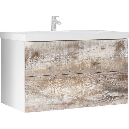 Тумба под раковину Marka One Mix 80П Push Бетон, артикул У55906