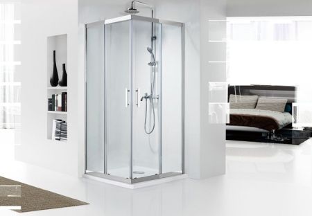 Душевой уголок Bravat Stream 90x90 BS090.2204S профиль Хром стекло прозрачное