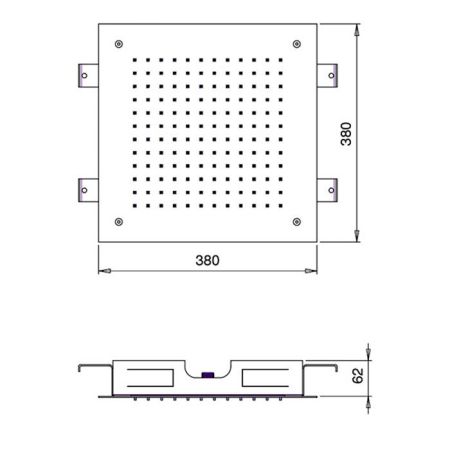 Almar Душевая лейка потолочная встраив., 380х380 мм, 1 режим, нерж. сталь, артикул E044046.MS