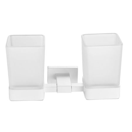 Стакан для ванной комнаты двойной Shevanik SG5622C, белый, артикул SG5622C